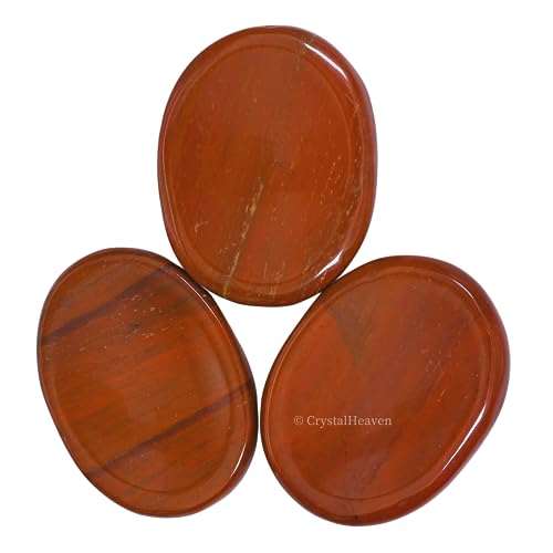 Image of Certified Red Jasper Crystal Thumb Worry Pebbles Stones for Anxiety Massage