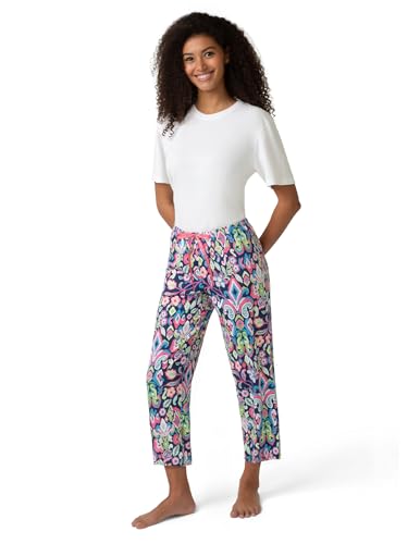 Image of HUE Women's Spring Pajama Separates Soft Whimsical Print Pjs with Flowers, Animals, Garden Themed Pjs, Cocktails