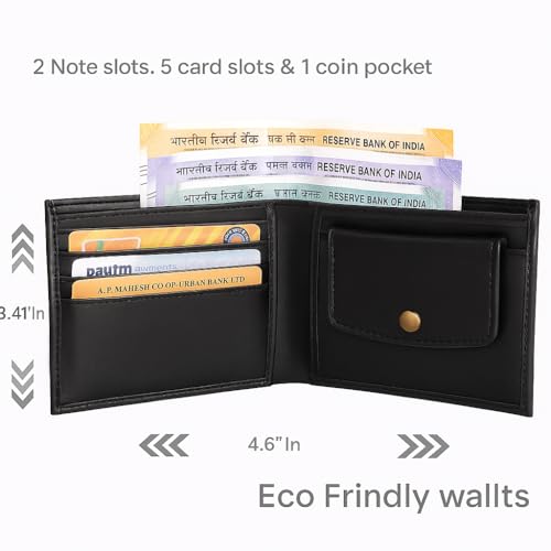 Image of Pu Bifold Black and Brown Wallets Combo for Men and Boys Best for Office and Casual Look Pack of 2 Purse Pocket