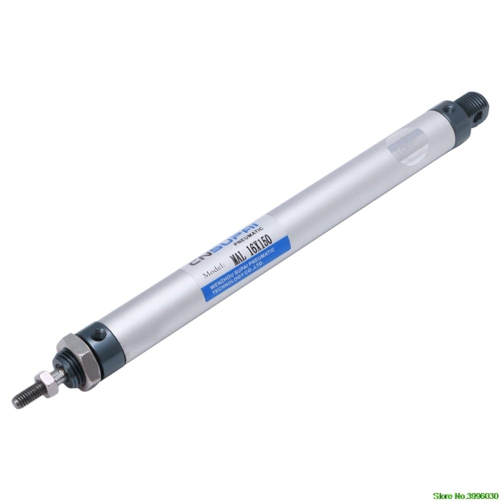 Cilindro neumático de aire de doble efecto con vástago simple de 16 mm x 50/100/150/200 mm | Pneumatic Cylinder(MAL 16 x 200-CA)