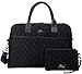 Pursetti Quilted Weekender Bag for Women with Wristlet-Perfect Tote Bag w/Zipper, Pockets & Laptop Compartment for School, Work & Travel