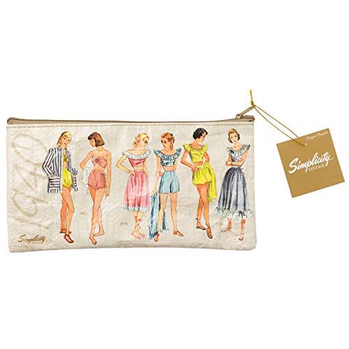 Simplicity Vintage 1940's Fashion Small Zipper Pouch, 4.25'' x 8.5''