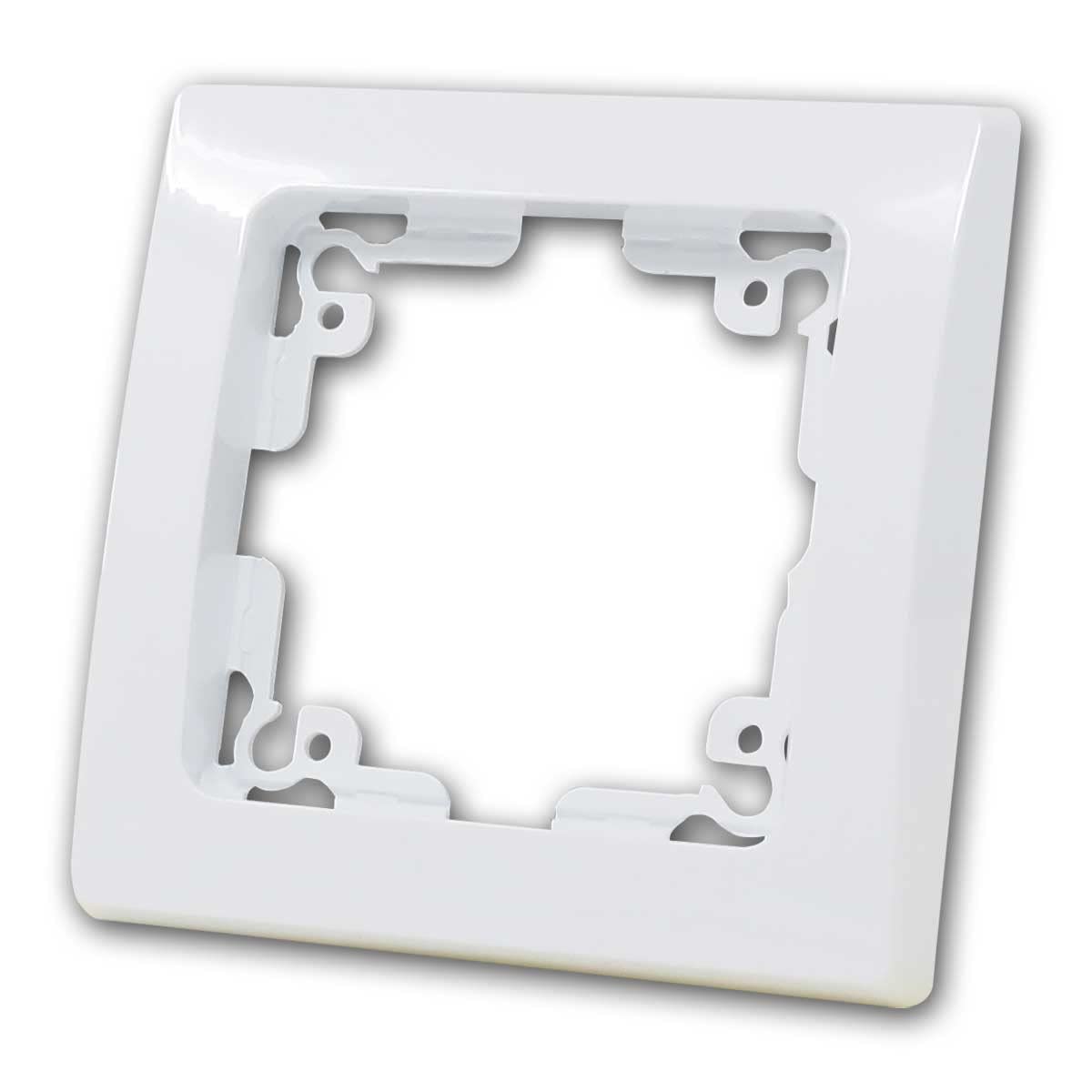 Cadre simple blanc DELPHI encadrement prise et interrupteur finition lot 40