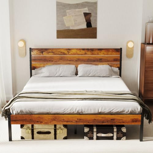 Image of OLIXIS Queen Bed Frame, 800LBS Metal Slats Support, 14IN | Heavy Duty Metal Slat Mattress Base, Sturdy Stable Structure, No Box Spring Needed, Simple Assembly