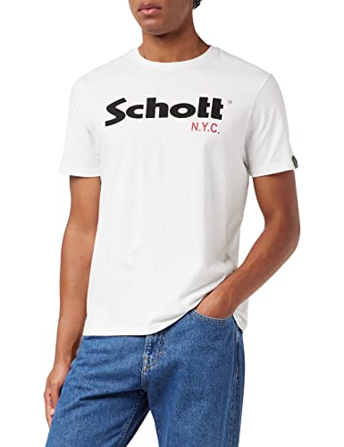 Schott Nyc TS01MCLOGO T-Shirt, Homme, Lot de 2, Multicolore (White/Black), L Schott Nyc TS01MCLOGO T-Shirt, Homme, Lot de 2, Multicolore (White/Black), L