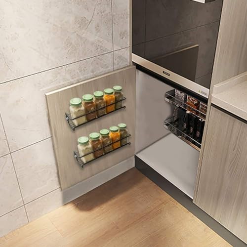Spice Rack 4 Pack Spice Rack Wall Mounted Organizer with Adhesive Stickers & Screws for kitchen condiments - Image 4
