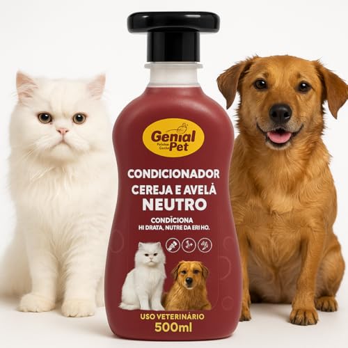Condicionador Creme Banho e Tosa 5 em 1 Cereja e Avelã 500ml para Cães e Gatos com Extratos Naturais
