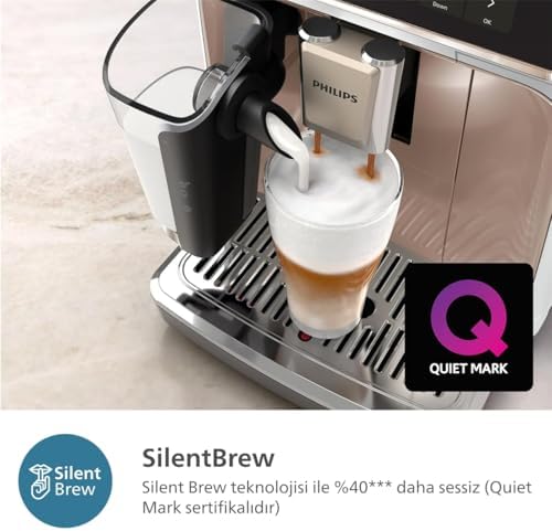 Philips 5500 Serisi LatteGo Tam Otomatik Espresso Makinesi 20 Sıcak ve Soğuk İçecek, Renkli Dokunmatik Ekran, Beyaz Roze Renk, QuickStart, SilentBrew Teknolojisi (EP5543/80) - Görsel 6