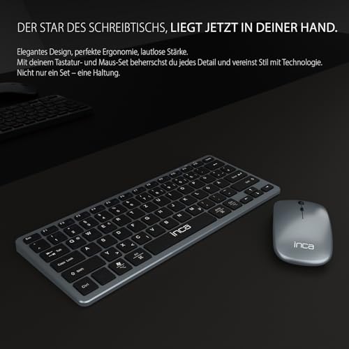 Juego de ratón con teclado Bluetooth recargable de 78 teclas para eliminar cables en el escritorio 3