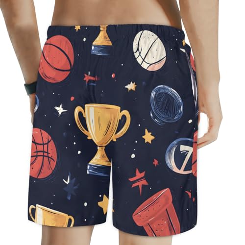 Men's Swim Trunks Size S Shine Basketball with Mesh Lining Soft Breathable Quick Dry Beach Shorts2