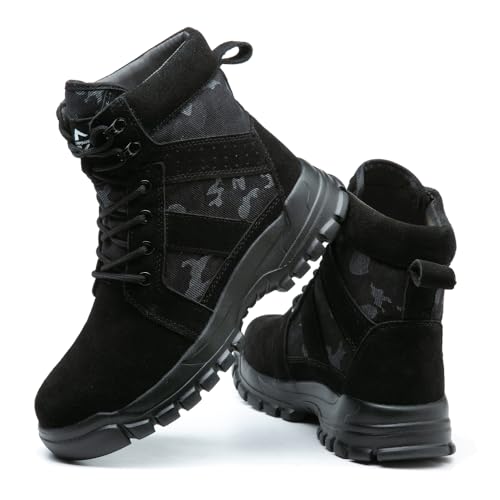 Image of Women's Steel Toe Boots Waterproof Lightweight Construction Safety Shoes