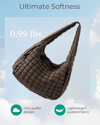 Image of Puffer Tote Bag, Quilted Tote Bag Crossbody Bags for Travel, Gym, Work