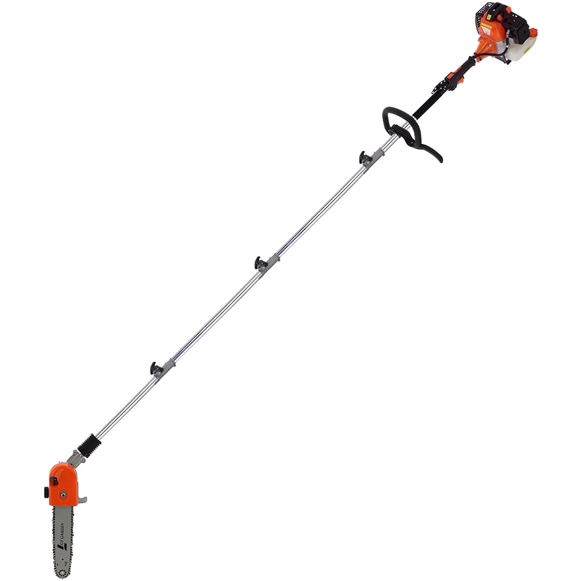 GT GARDEN Élagueuse thermique sur perche avec tête orientable, 52 cm3, 3 CV, longueur 4.15 mètres