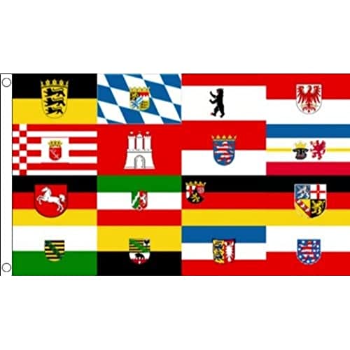 AZ FLAG - Flagge 16 Länder Deutschlands - 150x90 cm - Bundesland Fahne 100% Polyester mit Messing-Ösen - 110g