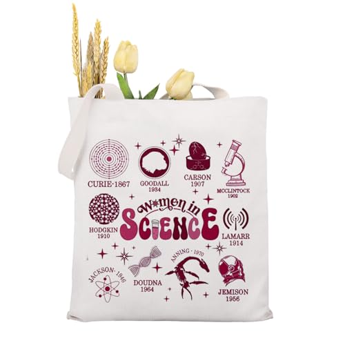 MAOFAED Scientist Tote Bag Science Teacher Gift Leb Tech Gift Biology Teacher Present, Stem Inspiration Quote - Main Image
