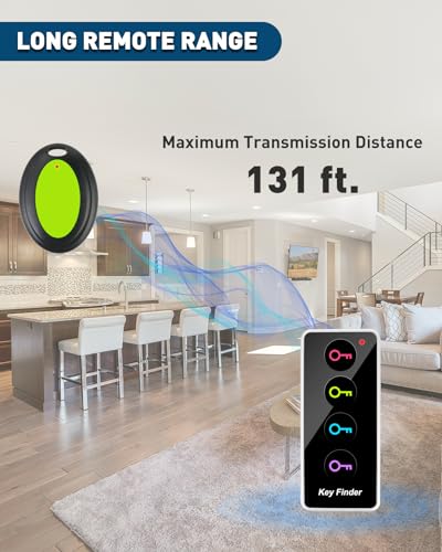Key Finder,85dB+ Item Locator Tags with 131ft. Working Range,Wireless Key Tracker Remote Finder Locator with Sound for Finding Wallet, Key, Phone, Glasses, Pet Tracker, All Battery Included