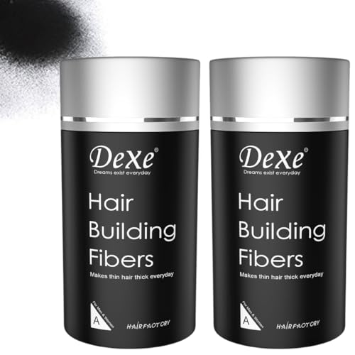 NIKITA.VIVI 2Pcs Hair Building Fibers Black (2x22G) Hairs Volumizing Powder for Hairs Thinning 100% Natural Thickening Hair Fiber Volume Powder For Hairr & Beard Hairr fibres For Men & Women