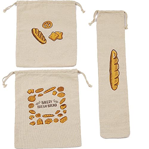 Bolsas de pan bolsos de cordón reutilizables ecológicos para pan casero 7