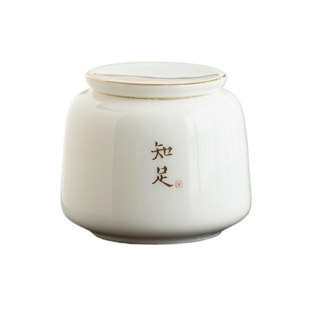 HLTYGWX Słoik na cukier Biała porcelana Słoik do przechowywania luźnej herbaty Ceramiczny szczelnie zamknięty słoik Mały podróżny Przenośny słoiczek na herbatę Słoik do przechowywania przypraw