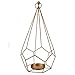 A&B Home Gold Metal Candle Holder in Modern Geometric Design - Features Iron in Matte Gold Finish -Dual Purpose: Hanging Lantern and Centerpiece - Great Gift!