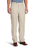 Savane Men's Easy Care Comfort Waist Flat Front Drop Needle Microfiber Pant