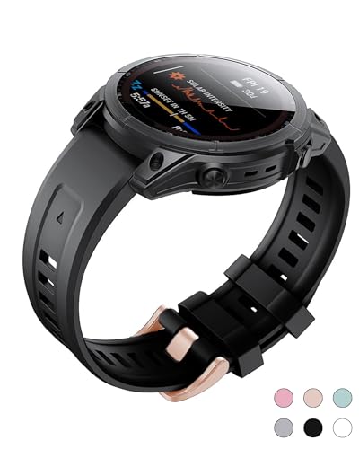OUTVI 20mm �r���v�o���h Garmin fenix 5s plus fenix 6s fenix 7s pro quickfit 20�o���h Garmin epix 2 42mm�����p�W���V���[�g�X�g���b�v ���[�Y�S�[���h ���f�B�[�X �\�t�g, 