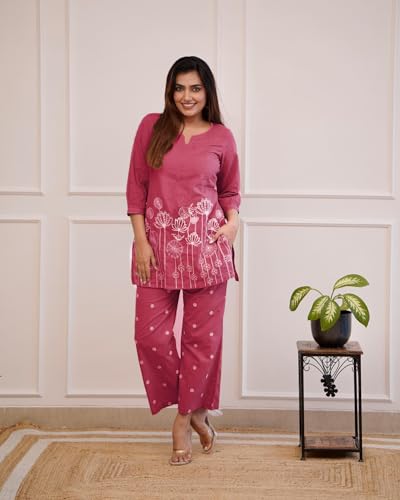 Image of ANNI DESIGNER Women Cotton Printed Co-Ord Set