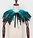 L'VOW Fashion Kids Rooster Feather Capes Stole Shawl Iridescent for Game Party Hallowmas (Blue-Ro)