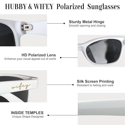 Mr&MrsGifts Bride and Groom Polarized Sunglasses Honeymoon Gifts for the Couple Groom Sunglasses for Engagement Wedding Gifts3