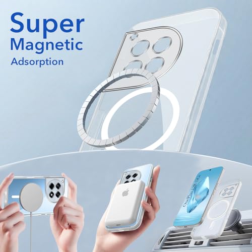 Image of Jkobi Lifetime Anti-Yellow MagSafe Compatible Clear Back Cover Case for OnePlus 12R 5G (Sleek Hard Crystal | Shockproof and Camera Protection)
