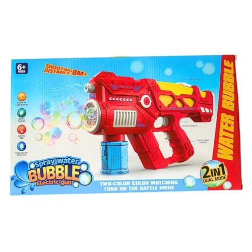 Arma de Água Elétrica 2 em 1 Lança Jato de Água e Solta Bolhas de Sabão com Grande Alcance Brinquedo