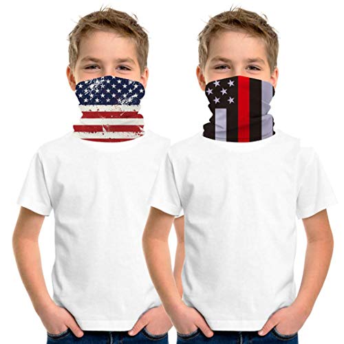 Fashion Tube Face Scarf Mask for kids - Kids Bandanas Neck Gaiter (US Flag-03)