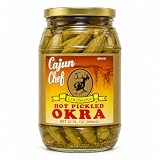 Cajun Chef Hot Pickled Okra, 32 oz, Spicy Louisiana Style