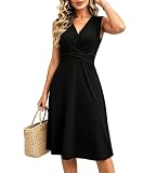 Material: El vestido verano mujer está hecho de 95% poliéster y 5% fibra elástica, que es suave, cómodo, ligero y transpirable. La tela tiene elasticidad, y no hay sentido de restricción en las actividades diarias. Usarlo en verano no se siente atascado o caliente, y puede disfrutar de una experiencia de uso relajada y cómoda.