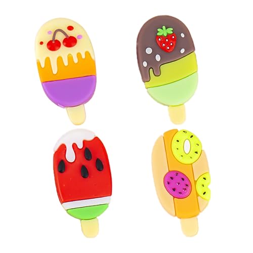 Lot de 4 gommes, gommes en forme de glaces, gomme universelles pour le dessin, à utiliser à l'école, au bureau, pour les croquis, les peintures, les arts plastiques