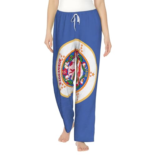 Pantalon de pyjama flanelle femme motif Minnesota vêtement nuit