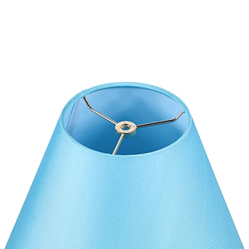 Image of Aspen Creative 32136 Transitional Empire Shape Spider Construction Lamp Shade in Sky Blue, 6 inch Top x 12 inch Bottom x 9 inch Slant Height