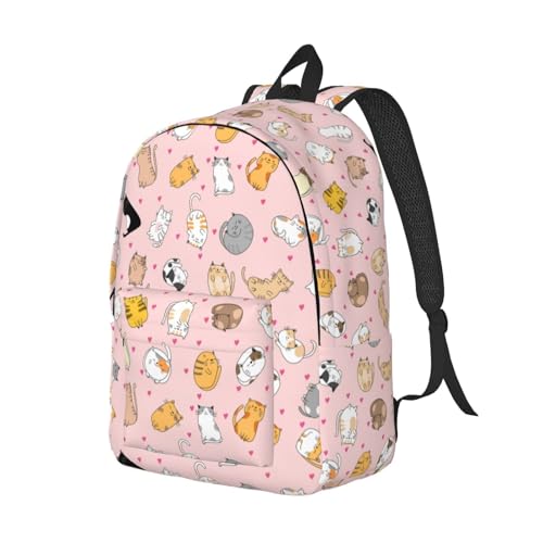 Cute Cat Backpack Laptop Bag Durable Canvas Capacity Large Cute Backpacks Travel Bag - Medium2