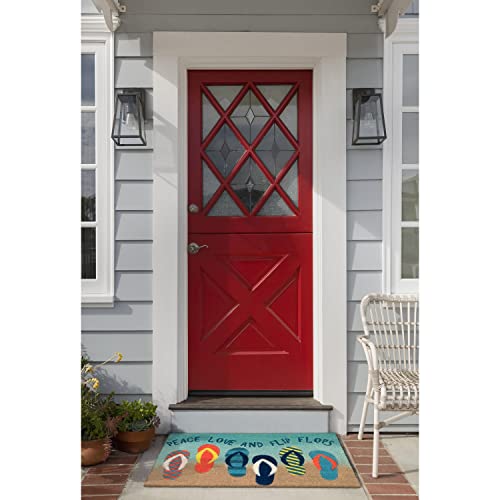 Liora Manne Natura Door Mat - Novelty Designs, Durable Natural Coir & Vinyl Back, Long Lasting Color, Foyers, Porches, Patios & Decks, Flip Flops, 2' X 3' #TOP3