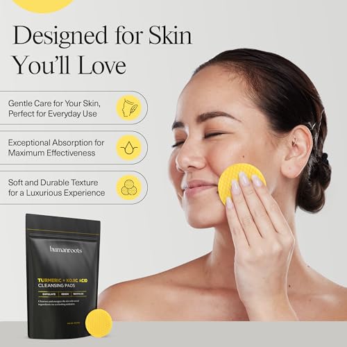 turmeric kojic acid cleansing pads - turmeric face scrub pads with vitamin c 30 pads kojic acid and turmeric cleansing pads for exfoliation - made with vitamin b5