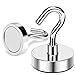 MIKEDE Magnetic Hooks, 85 Lbs Heavy Duty Earth Magnets with Hooks for Cruise Cabin, 10 Pcs Strong Locker Magnetic Hooks for Hanging, Metal Magnetic Hanger for Classroom, Grill, Fridge, Kitchen