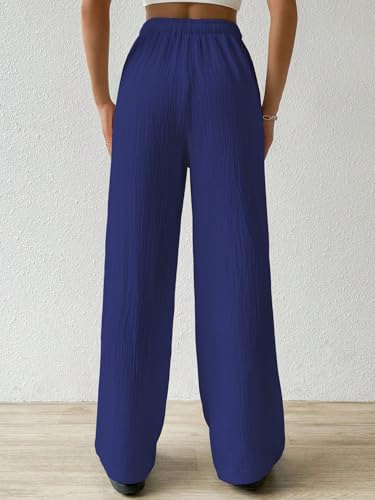 Image of Shasmi Women's Trousers | Wide Leg Casual Pants Featuring a Relaxed Silhouette | Secure fit for All-Day wear | Convenient Side Pockets | Straight-Leg Cut | Elegant Design | Premium (157)