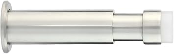 EVI Herrajes 040182BTPRAM I-182-B Door StopAttaches to Wall, Adjustable, Matte Finish Stainless Steel, Rubber, White