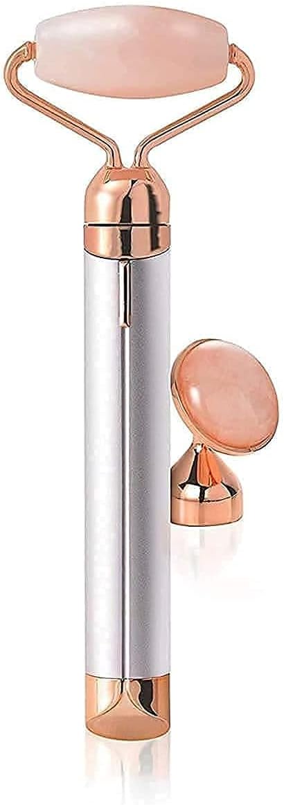 Automatic Facial Vibrate Face Roller Massager Dual Function Vibrating Facial Roller Massage and Vibration Features Ergonomic Design for Toning Relaxation Face Massager Women