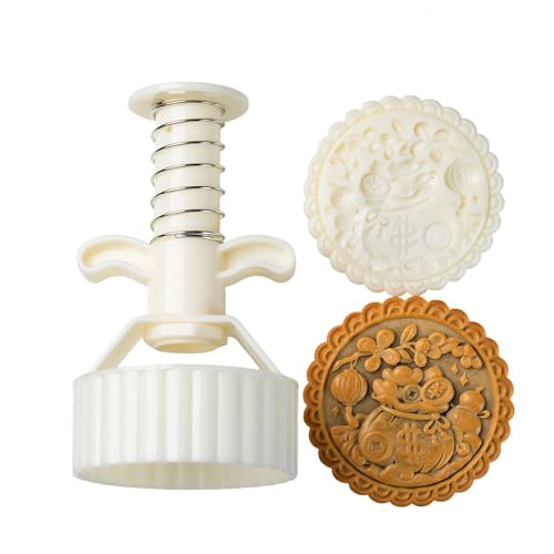 容量ケーキプレスツール伝統的な中国のドラゴンと翡翠のパターン食品グレードのベーキングアクセサリー型、簡単に掃除できるフロント付き