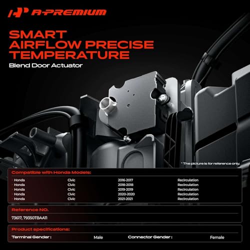 A-Premium HVAC Heater Blend Door Actuator Compatible with Honda Civic 2016-2021, Recirculation, Replace# 79350TBAA11 by A-Premium - Image 2
