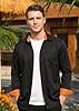 Ailisus Men's Linen Shirts Long Sleeve Regular Fit Business Casual Cotton Dress Shirt Button Down Contrast Collar Black Orange L #3