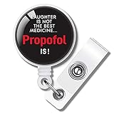 TOUNER Laughter is Not The Best Medicine Retractable ID Badge Holder Badge Reels with Clip Name Card Holders for Office Worker Doctor Nurse Volunteer Teacher Student Lab Technician