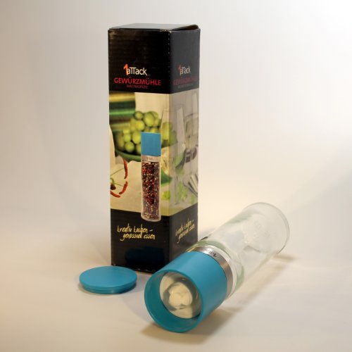 Pepermolen, zoutmolen, kruidenmolen, chilimolen, keramisch maalwerk, zonder kruidengehalte, 230 ml, turquoise-blauw - Image 3