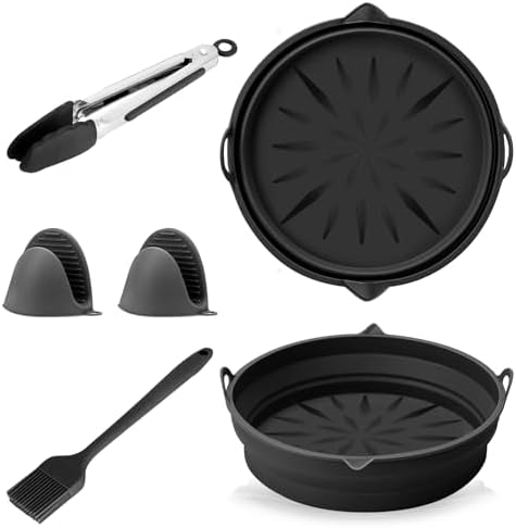 JJZGPP 2 Pièces Moule Silicone Air Fryer, 20cm Panier Friteuse Si...